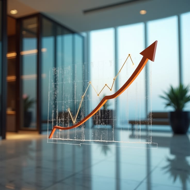 Upward business growth graph representing SEO success and digital marketing performance improvement